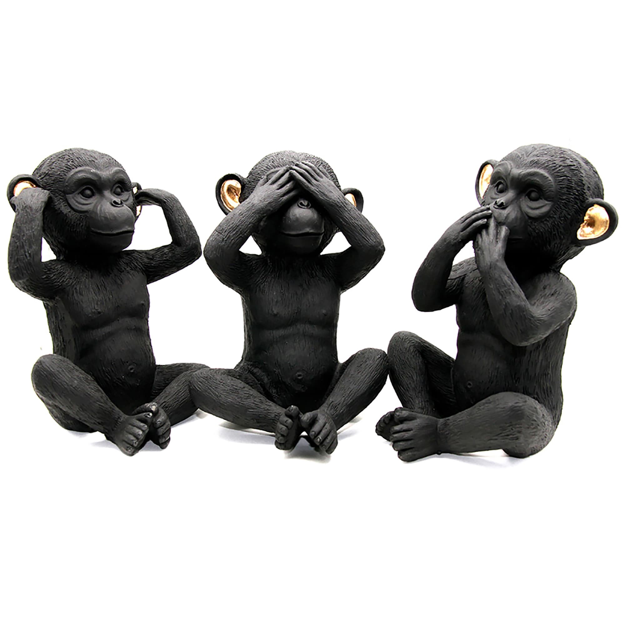 3 Wise Monkeys See Speak Hear "NO EVIL" Home House Ornament Figurine 3 pcs set 