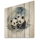 preview thumbnail 2 of 3, Designart "Watercolor Baby Pandas I" Animals Panda Print on Natural Pine Wood