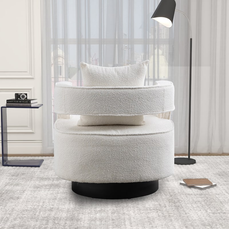 29.0"W Swivel Accent Open Back Chair Modern Comfy Sofa Chair With Base For Nursery Bedroom Living Room Hotel Office