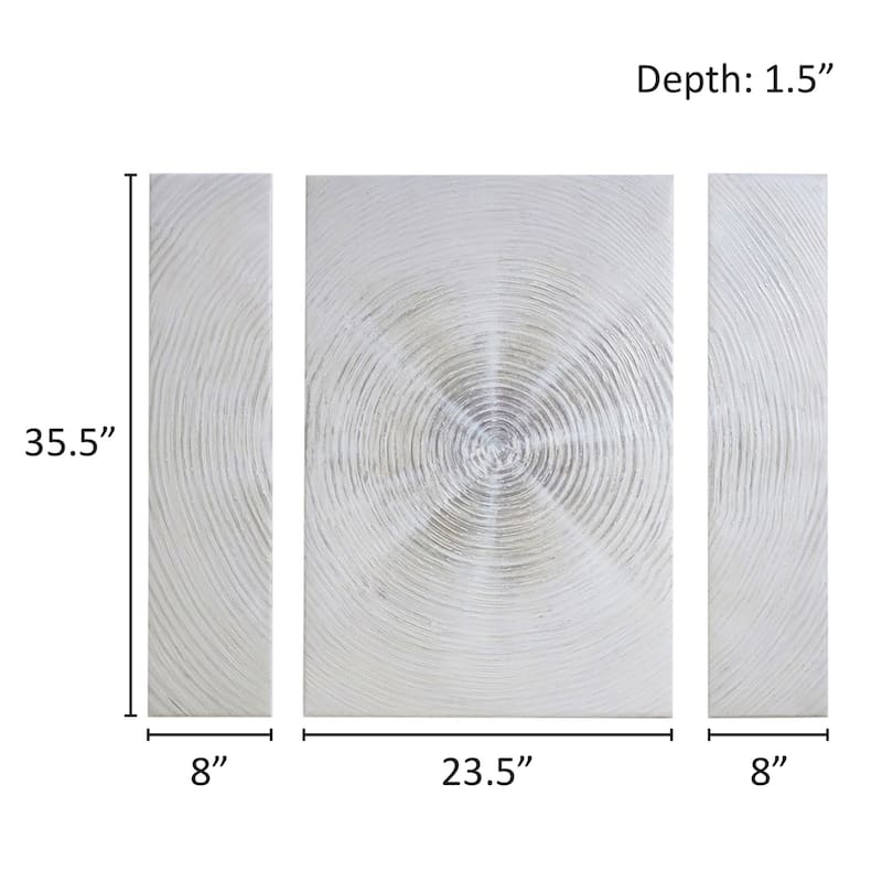 INK+IVY Silver Sand Hand Embellished Abstract 3-piece Canvas Wall Art Set
