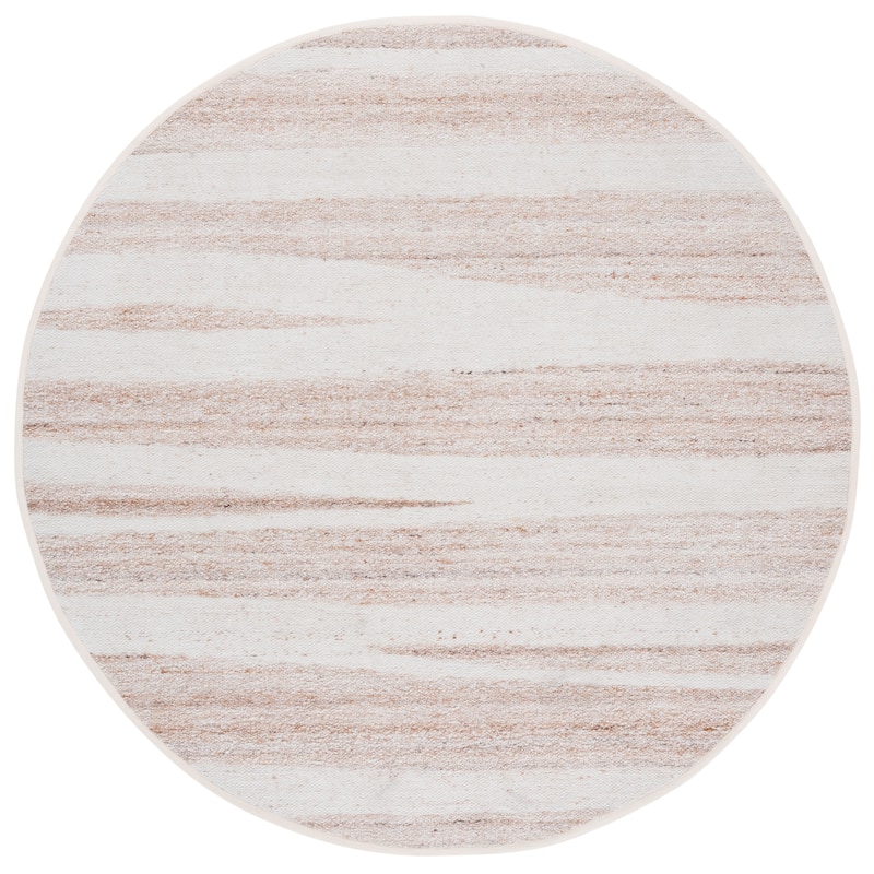 SAFAVIEH Handmade Sahara Maci Modern & Contemporary Rug - 6' Round - Natural/Ivory