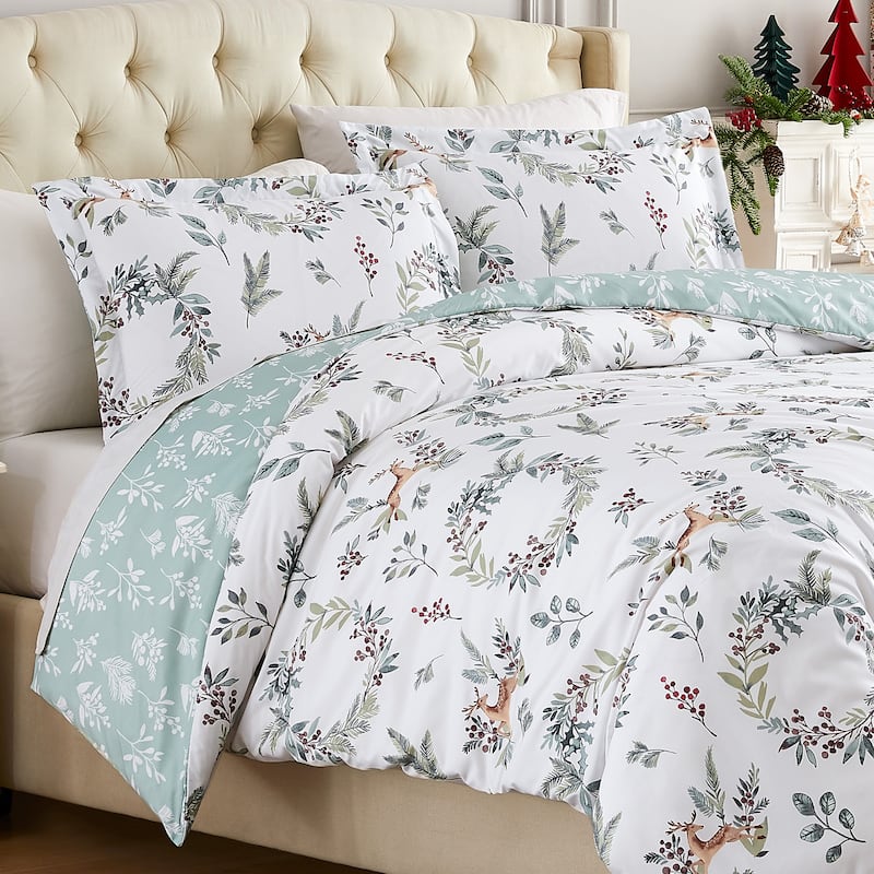 Happy Holidays Christmas Bedding 3-piece Comforter Set