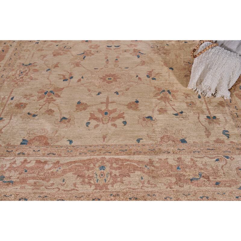 EXQUISITE RUGS ONE-OF-A-KIND Antique Weave Ziegler Hand Knotted BEIGE Rug - 10'9"x13'6"