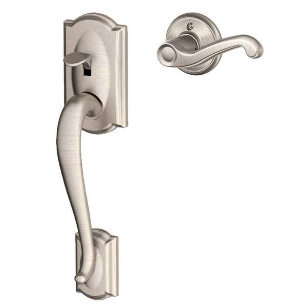 Schlage FE285-CAM-FLA-LH Camelot Lower Handleset for Electronic Keypad with Flair Interior Left Handed Lever