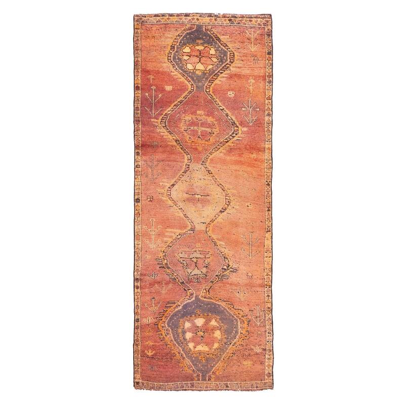 ECARPETGALLERY Hand-knotted Melis Vintage Dark Copper Wool Rug - 3'9 x 10'4