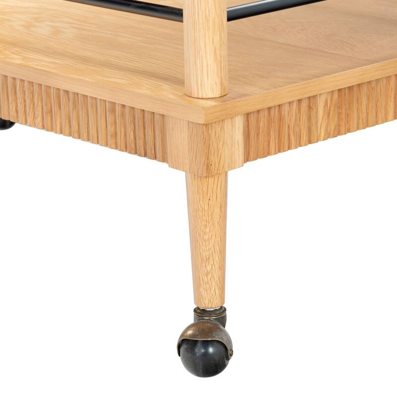 SAFAVIEH Couture Donna Brielle 2-Shelf Wood Bar cart - 38"W x 20"D x 32"H