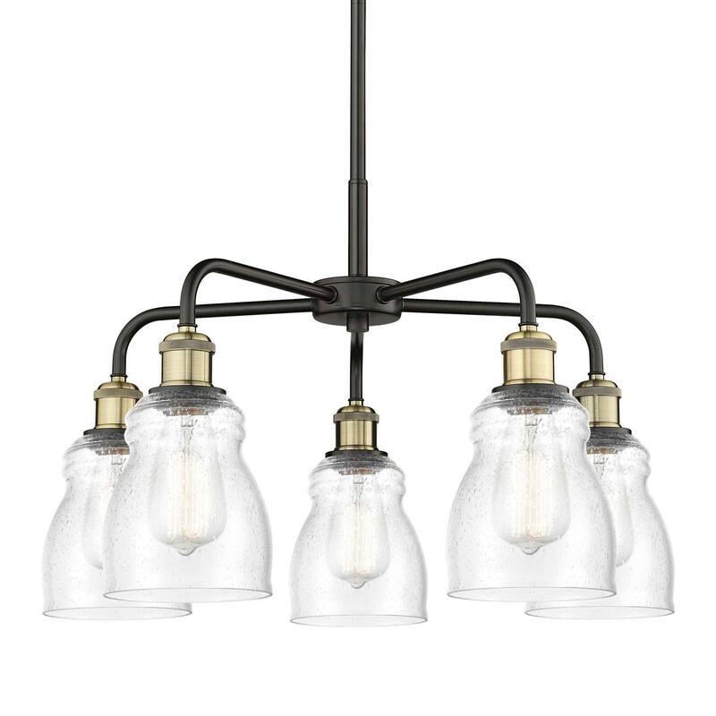 Innovations Lighting 516-5CR-15-23 Ellery Chandelier Ellery 5 Light - Black Antique Brass / Seedy