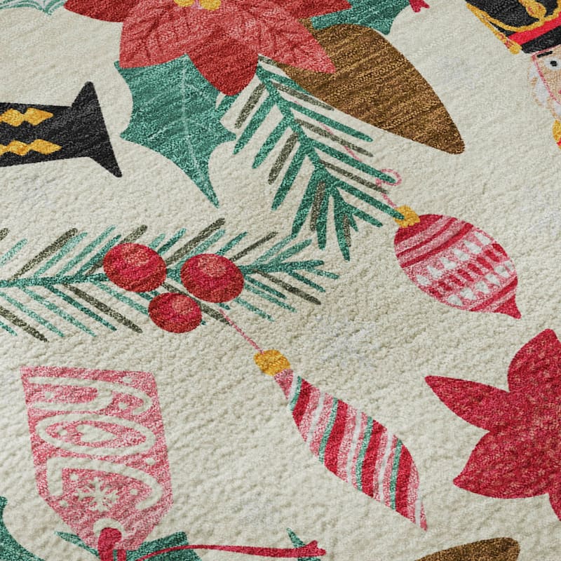 Premium Washable Super Soft Holiday Nutcracker Mayfield Rug