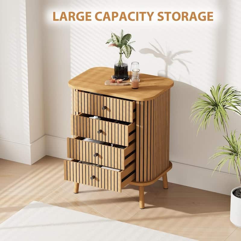 4 Drawer Dressers, Chest of Drawers for Bedroom, Nightstand, Spacious Storage Boho Wicker Dresser
