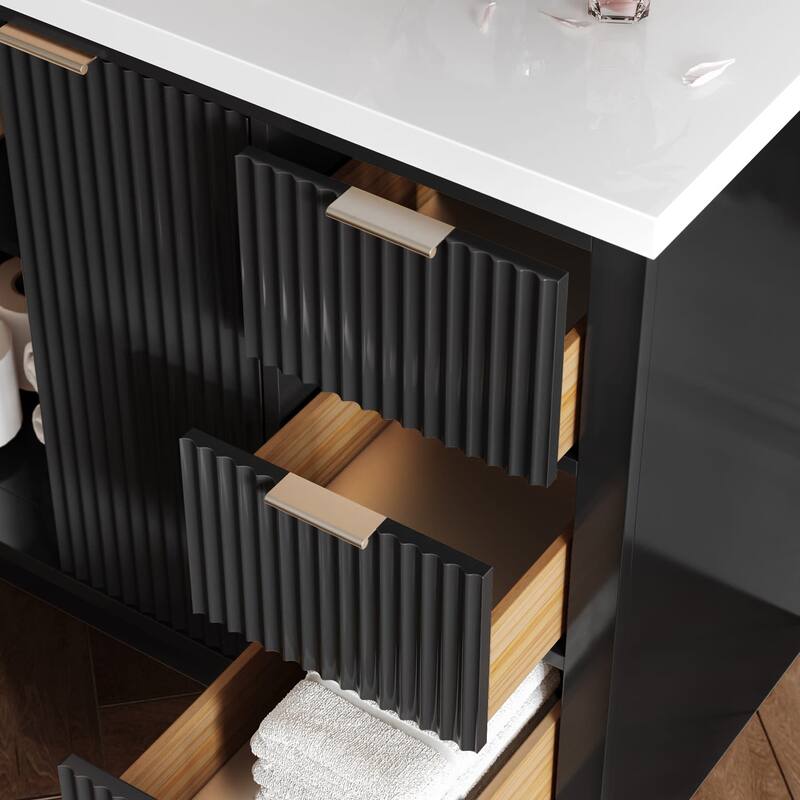 Ariel P55WQRVO Milan 55" Free Standing Single Basin Vanity Set with