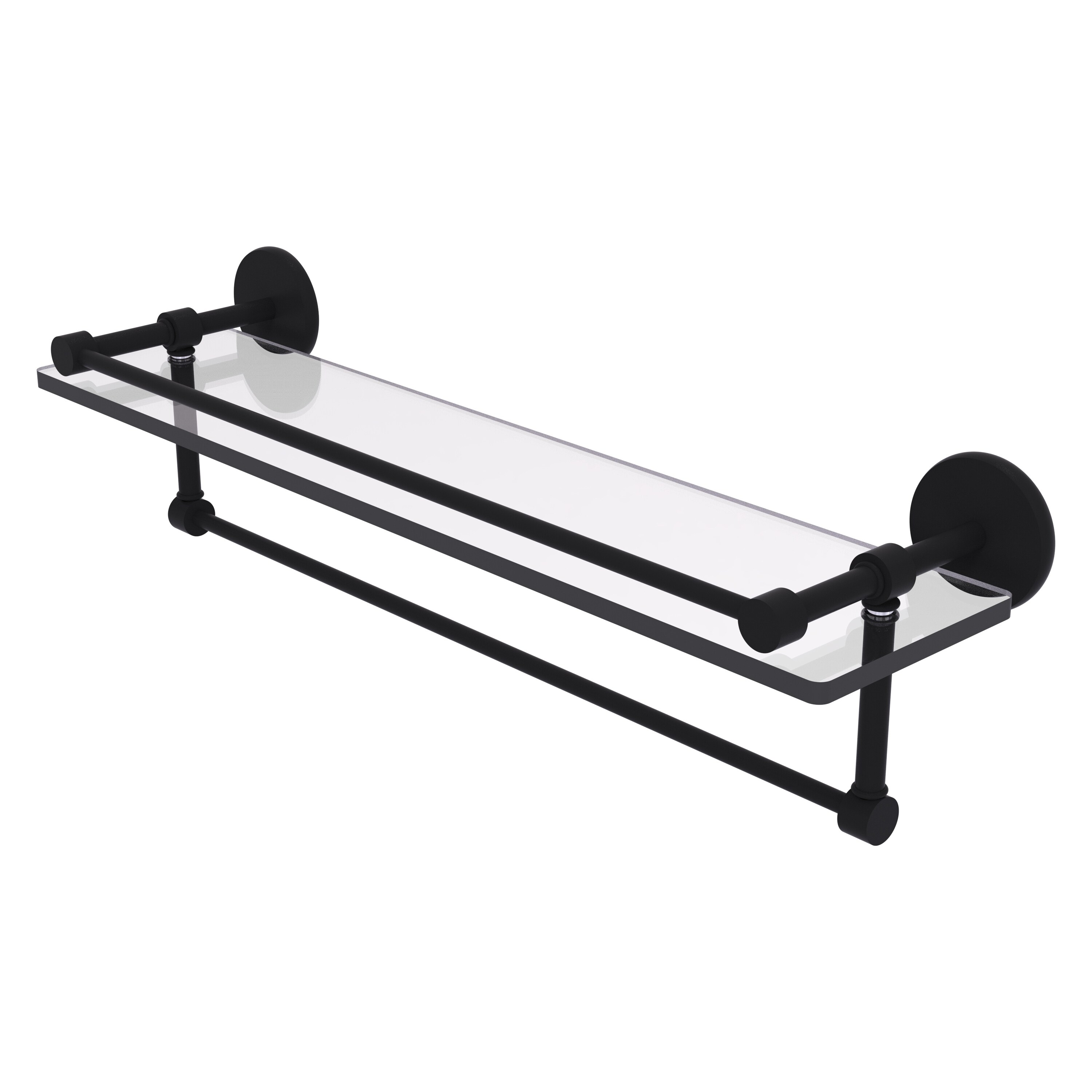 Allied Brass 16 Inch Gallery Glass Shelf with Towel Bar