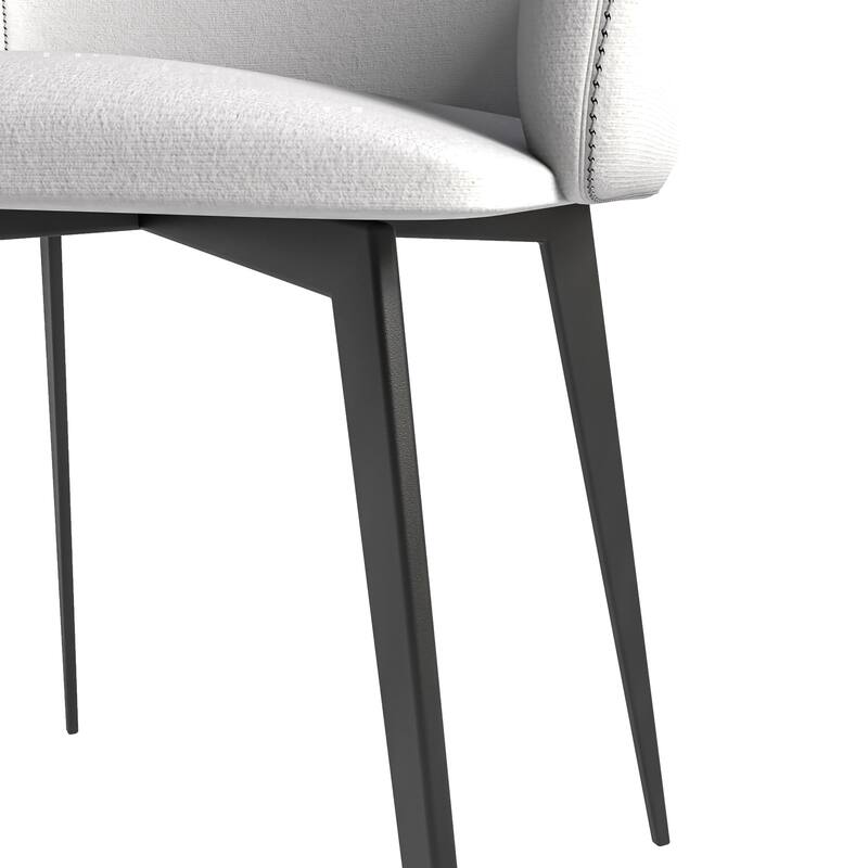 4-Piece Dining Set 35-Inch Round MDF Tabletop Dining Table and 3 Upholstered Side Chairs in Iron