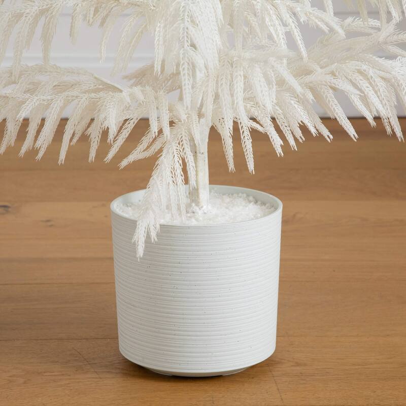 Norfolk Island Pine Artificial Potted Christmas Tree - 4' - White