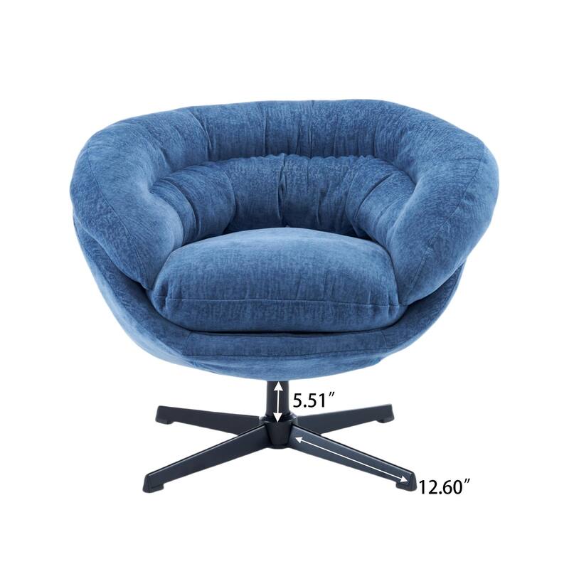 Ergonomic Chenille Office Chair Swivel Chair, Rotating Chair Club Chair Accent Chair with Removable Cushion