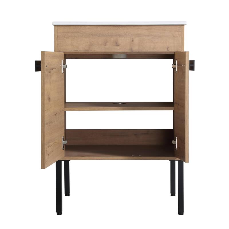 ARTCHIRLY 24/30/36 Inch Bathroom Vanity with Sink, Floating or Freestanding Bathroom Vanity with Soft Close Door and Shelf