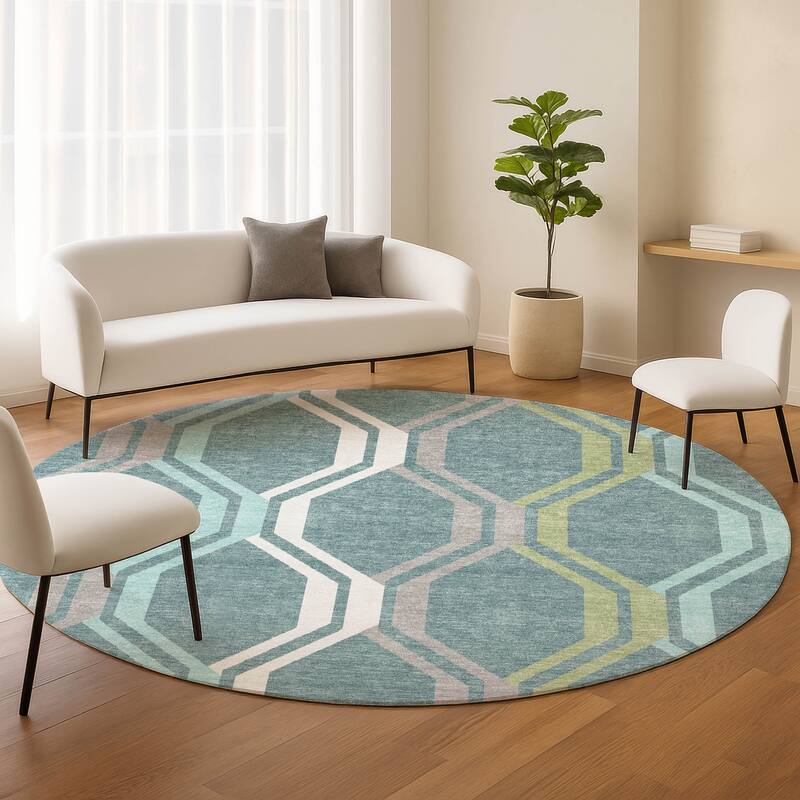 Machine Washable Indoor/ Outdoor Contemporary Dimensions Chantille Rug