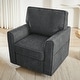 preview thumbnail 12 of 20, 360-Degree Swivel Accent Chair w/Storage Pockets，Chenille Upholstery Barrel Accent Chair