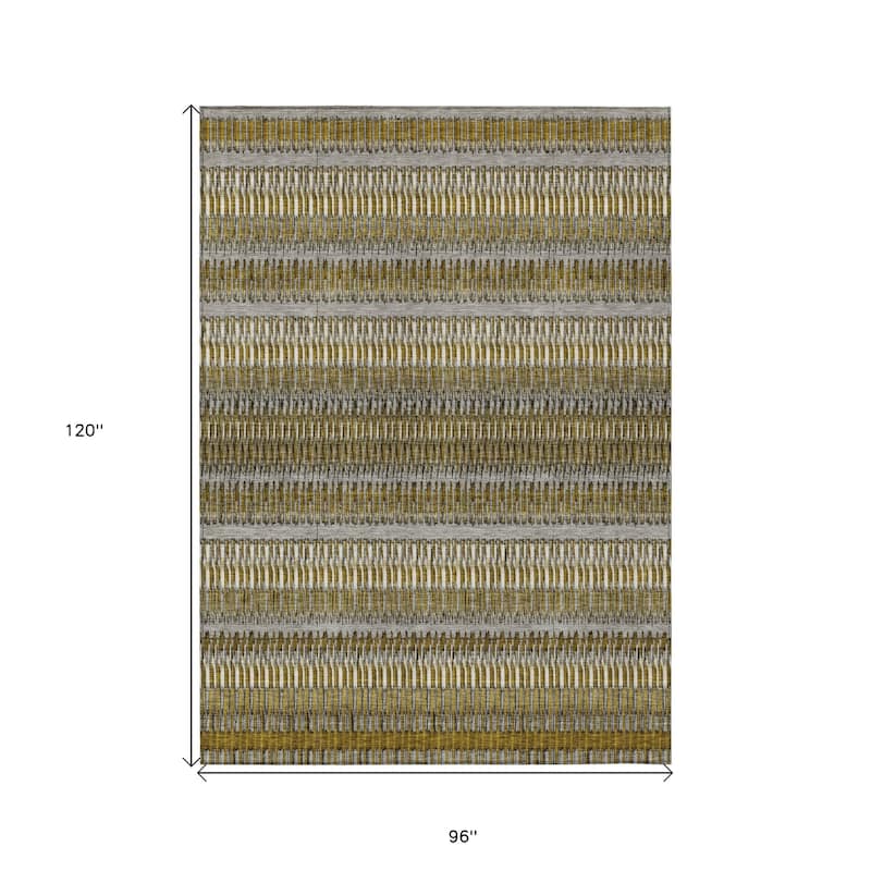 HomeRoots Striped Transitional Rectangle Outdoor Rug