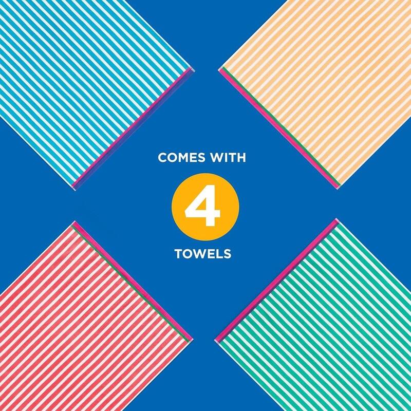 Kaufman Multicolor Velour Racing Stripe 32 x 62 All Cotton Beach & Pool Towels