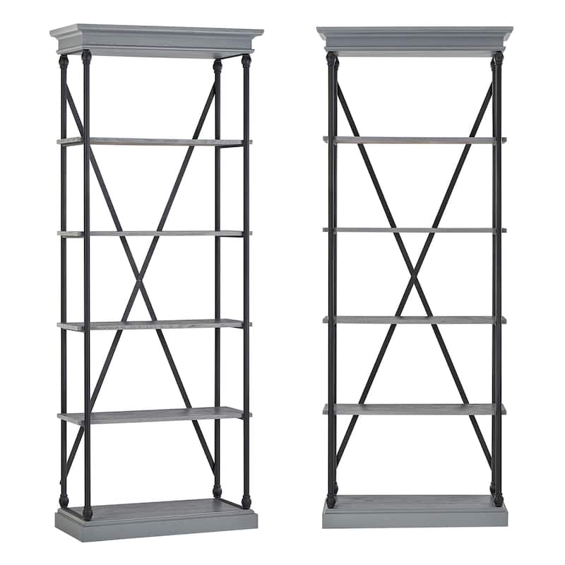 Dubrovnik Cornice Etagere Bookcase - Grey