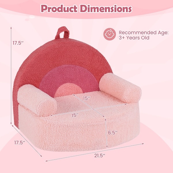 Gymax Kids Couch Toddler Foam Sofa w/ Soft & Machine-Washable Teddy