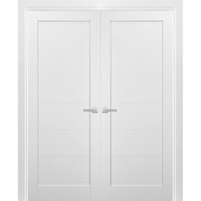 French Double Panel Doors Hardware / Quadro 4115 White Silk