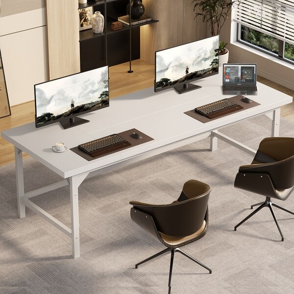Modern Farmhose 70.8-Inch Executive Desk, Large Computer Office