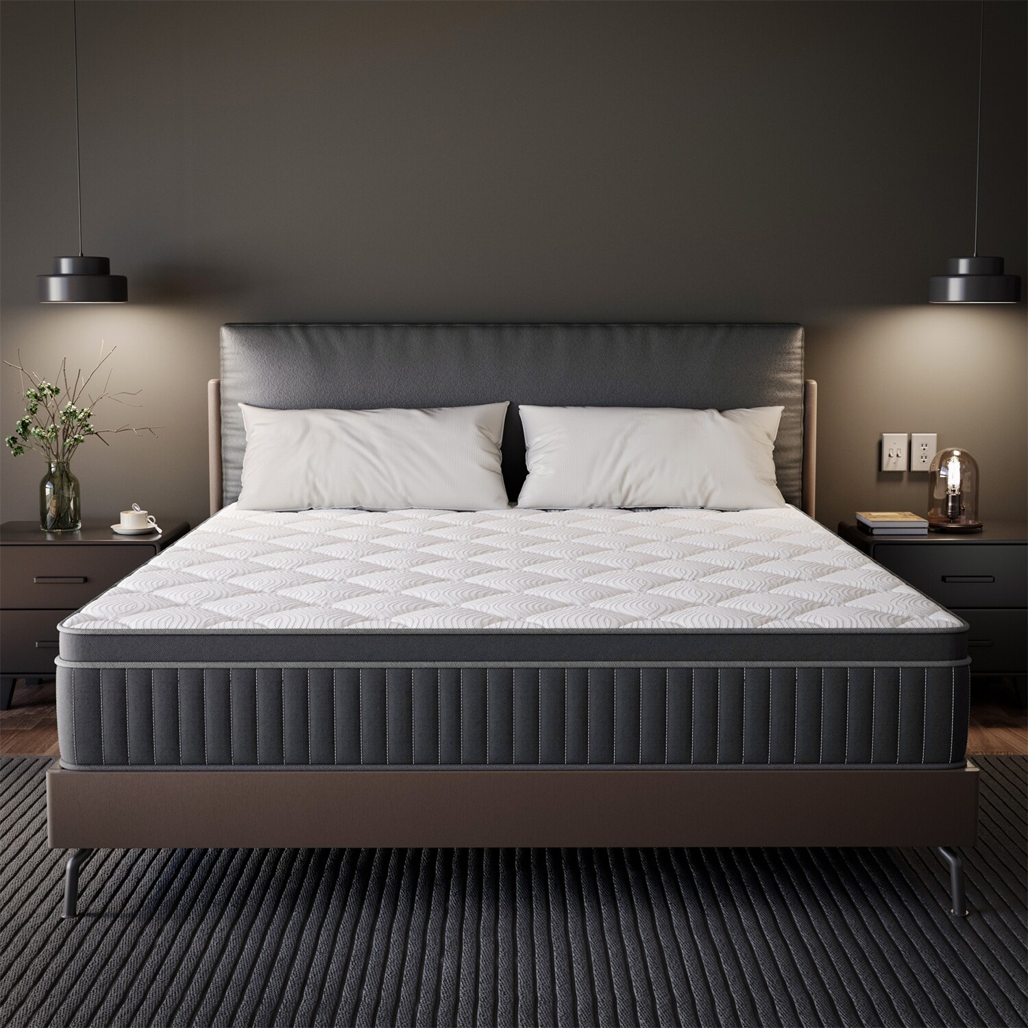 IFLUOUS Plush Hybrid Memory Foam 8/12 in.Cooling Breathable Mattress with CertiPUR-US, SGS and OEKO-TEX