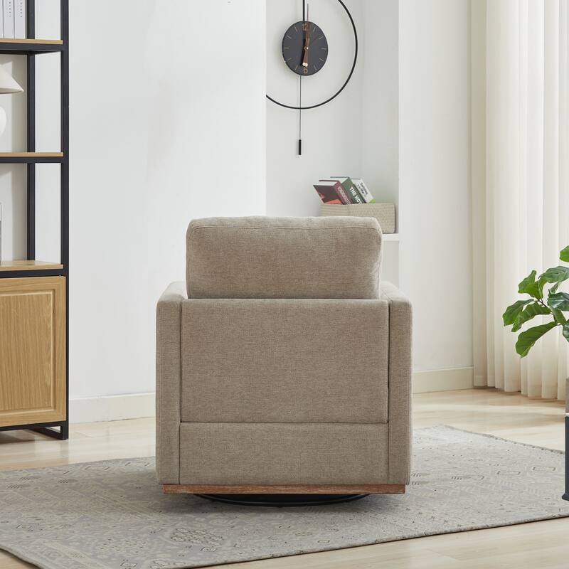 Chenille Swivel Accent Chair (Square Design)