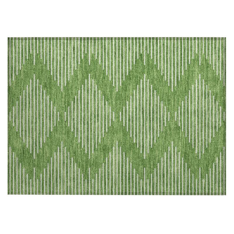 Machine Washable Indoor/ Outdoor Modern Stripe Chantille Rug