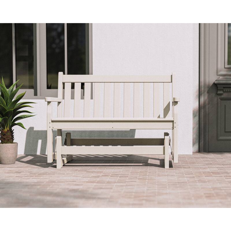 POLYWOOD Traditional Plastic 48-inch Outdoor Garden Glider Bench