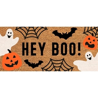 Hey Boo Halloween Flocked Coir Sassafras Switch Mat - Bed Bath & Beyond - 41213737