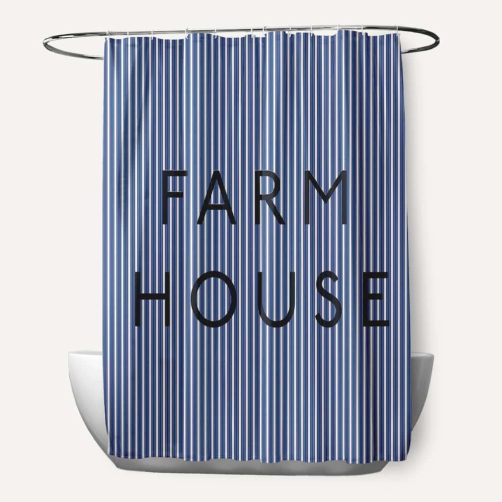 Farmhouse Ticking Shower Curtain