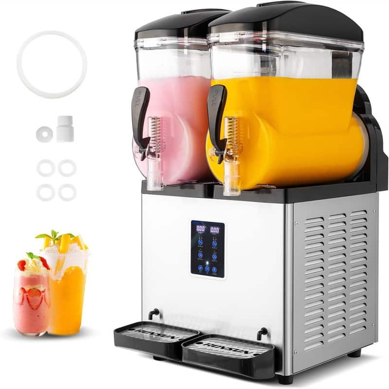 8 Gallon 110V 1000W Stainless Steel Slushie Machine - Black