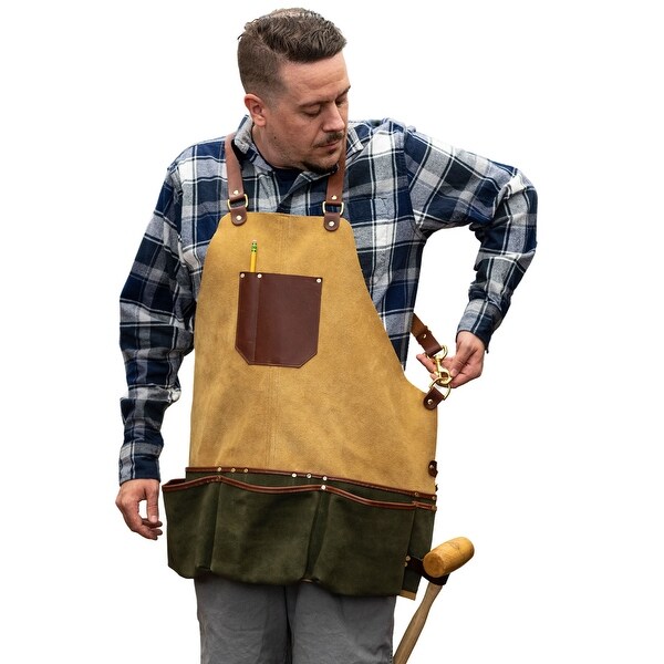 Kings County Tools Shop Apron - Premium Suede Leather Woodworking