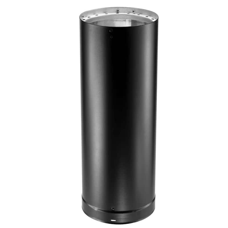 DuraVent 8DVL-48 DVL Galvanized Steel Double Wall Stove Pipe, 8 x 48 Inch, Black - 14.3