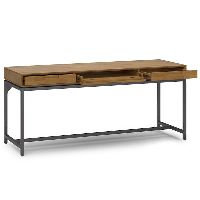WYNDENHALL Devlin SOLID WOOD Industrial 72 inch Wide Wide Desk