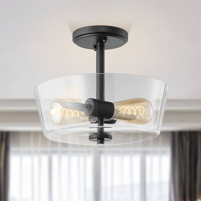Kreios Inverted Lamp Semi Flush Mount Ceiling Light 2-Light - 12"