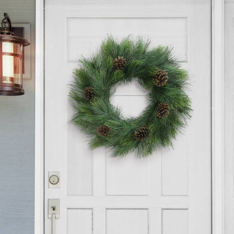 Pine Needle with Pine Cones Artificial Christmas Wreath - 24" - Unlit