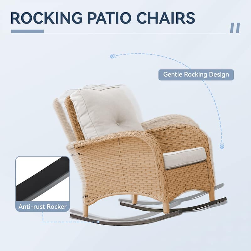 Gymojoy Outdoor Wicker Patio Furniture Loveseat and Chair Set