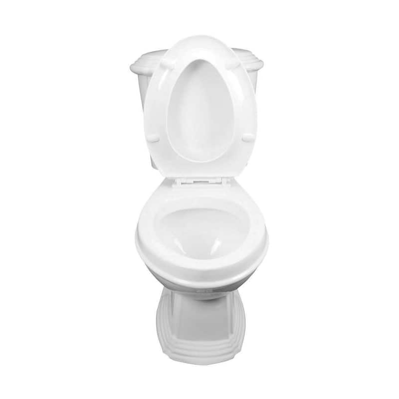 Sheffield White Porcelain Two Piece Elongated Toilet Dual Flush with Slow Close Seat