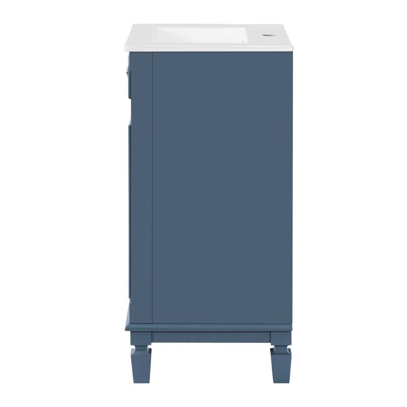 Small Bathroom Vanity Cabinet Single Vanity Set with Ceramic Sink