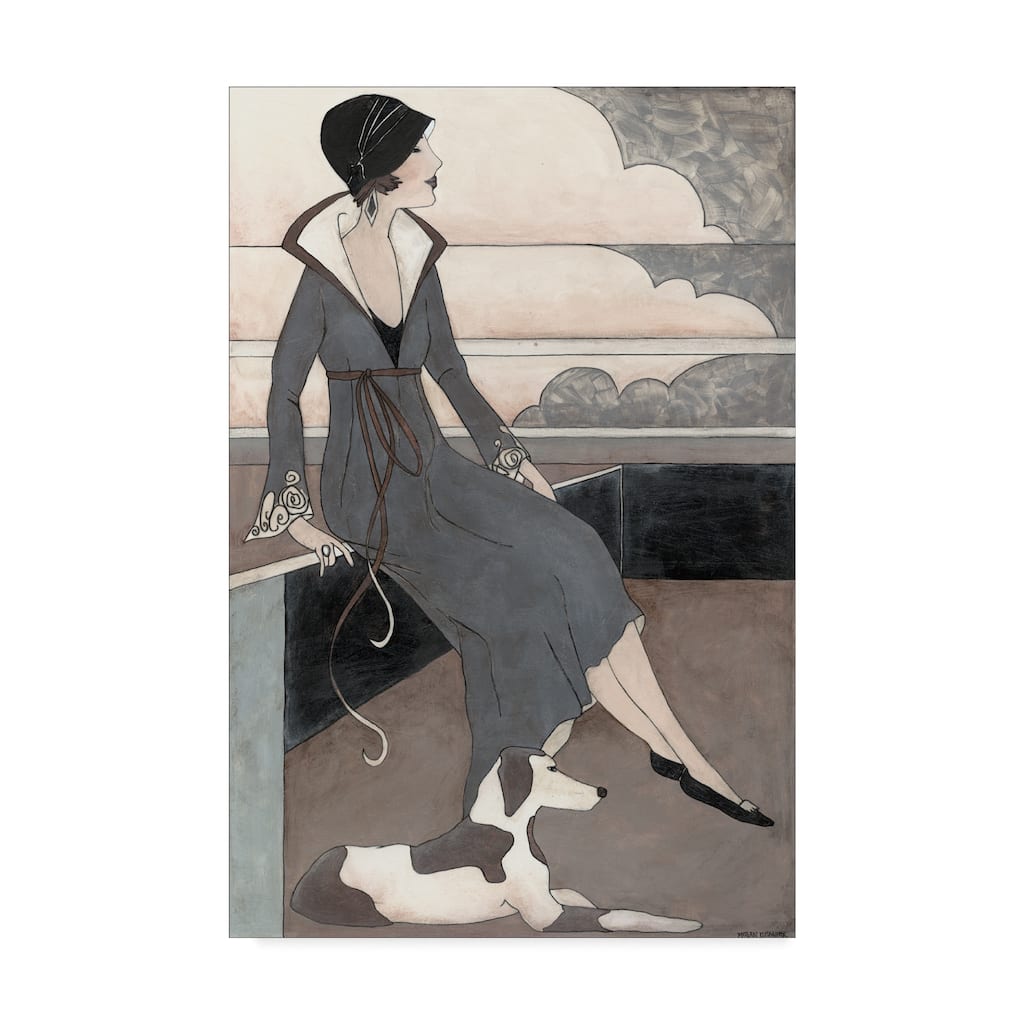 Megan Meagher 'Art Deco Lady With Dog' Canvas Art