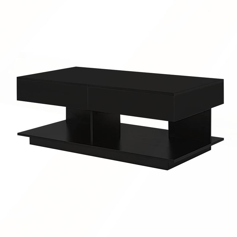 Efficient Central Coffee Table with Multiple Storage Compartments