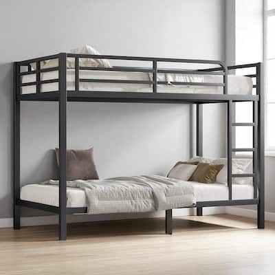 Metal Twin XL over Twin XL Bunk Bed for Teens & Adults, Heavy Duty Frame with Storage & Noise-Free Design