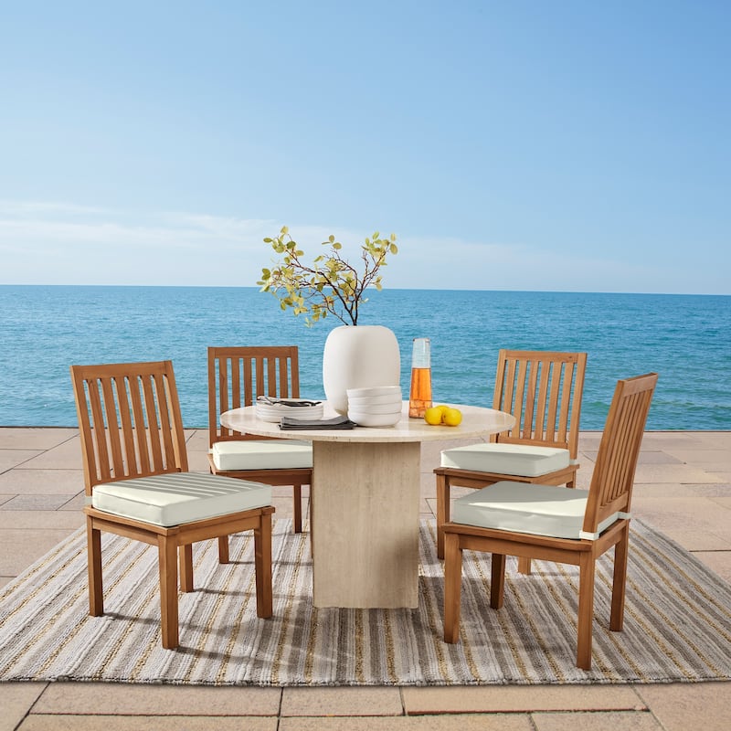 ARDEN Foam Outdoor Double Welted Round Back Seat Cushion, 20 x 19