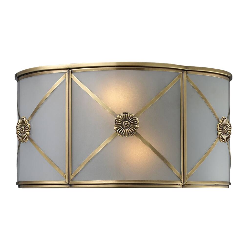 Preston 6.5'' High 2-Light Sconce - Brushed Brass - 6.5 inch Tall