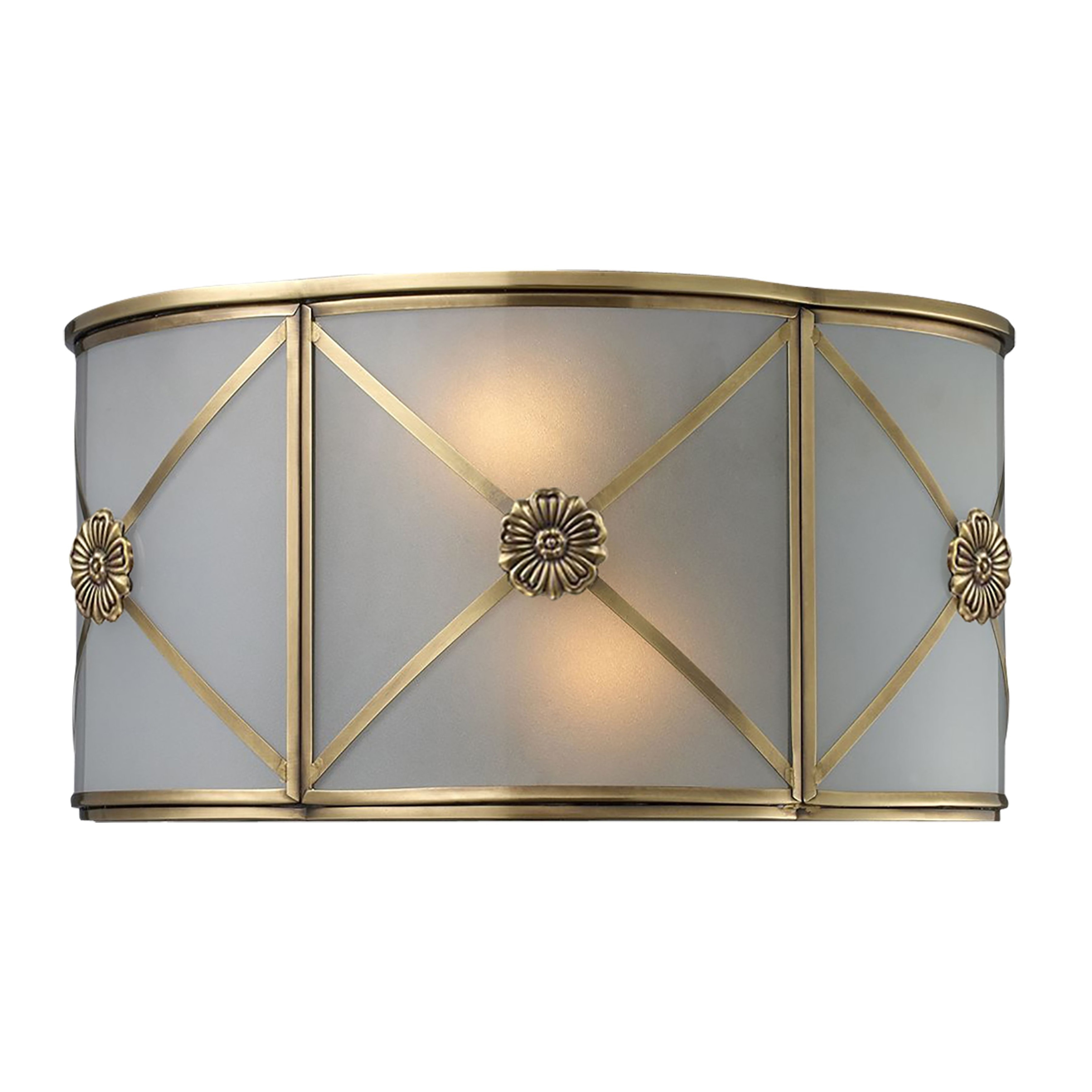 Preston 6.5'' High 2-Light Sconce - Brushed Brass - 6.5 inch Tall