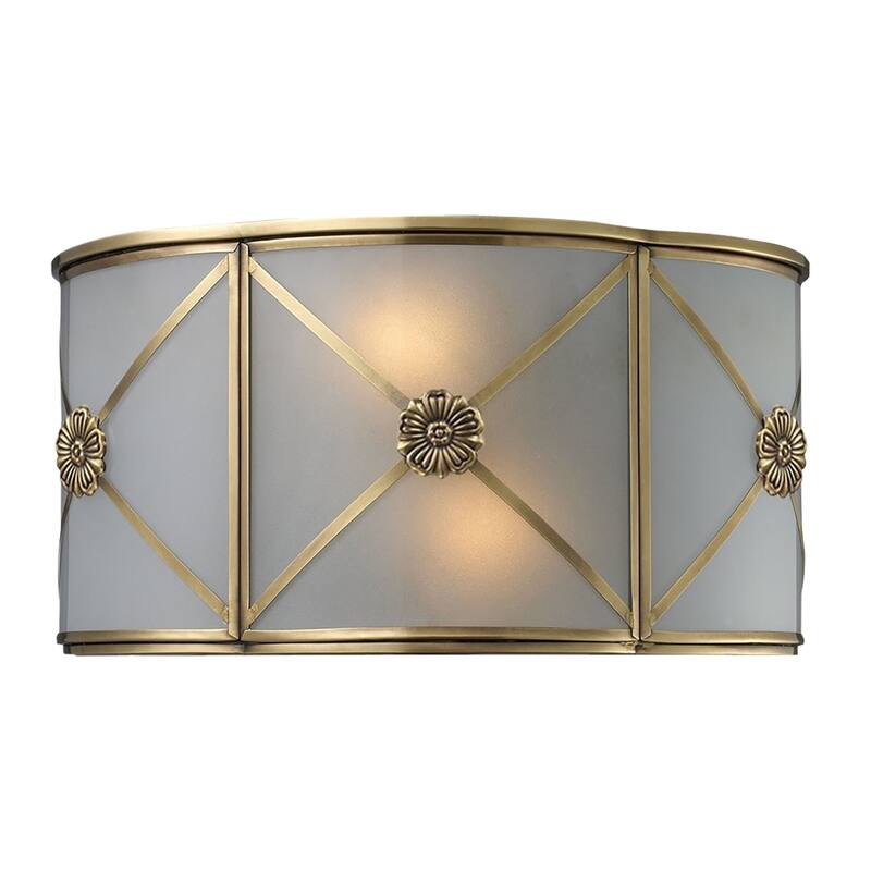 Preston 6.5'' High 2-Light Sconce - Brushed Brass - 6.5 inch Tall - Brushed Brass - 6.5 inch Tall