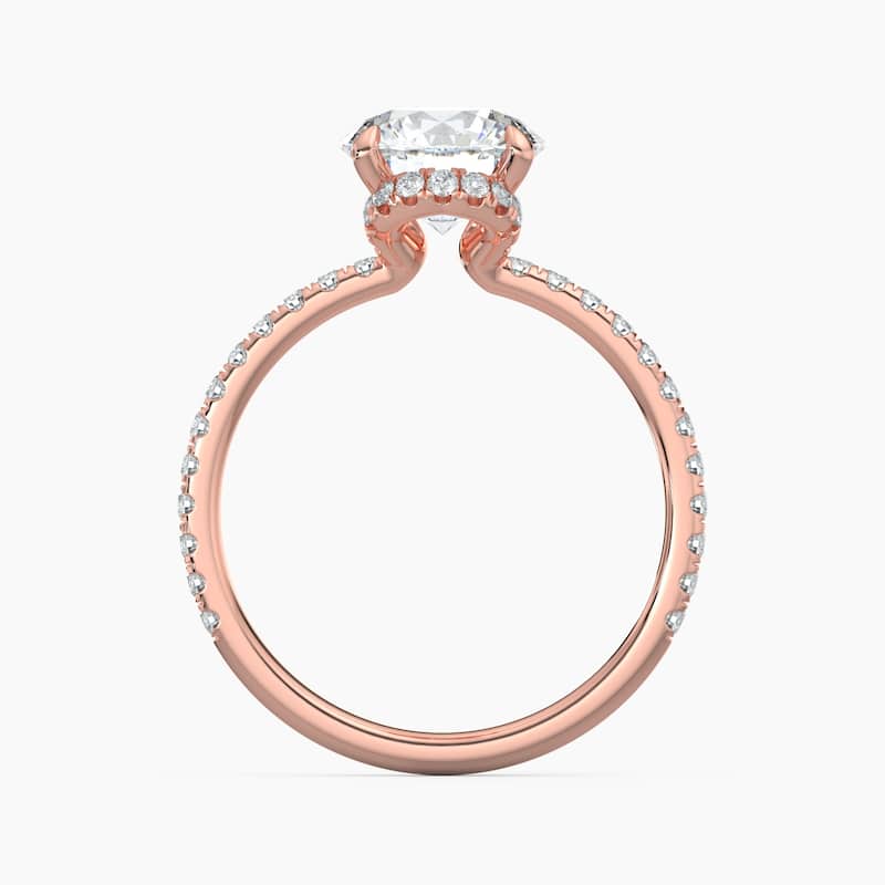 Auriya 14k Gold Round Lab Grown Unique Loop Diamond Halo Engagement Ring 1.00 to 5.00 ct. tw. (F-G, VS)